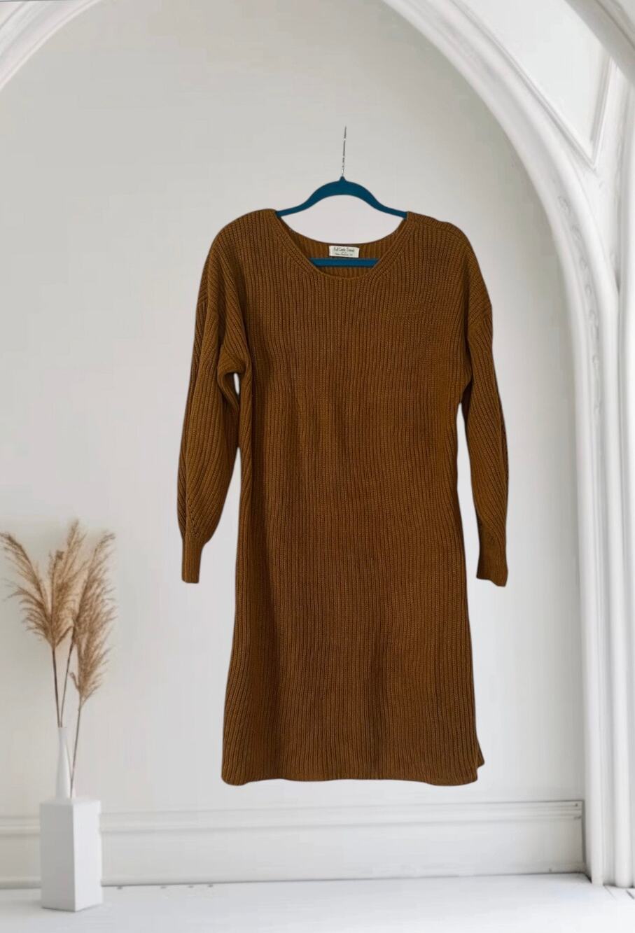 Full Circle Trends Harvest Festival Sweater Mini Dress - Mustard size 2X